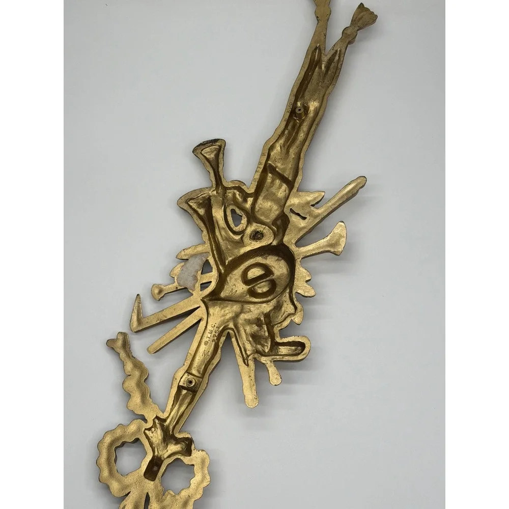Vintage TMC2751 Gold Musical Instrument Wall Plaque Hollywood Regency Decor Gilt